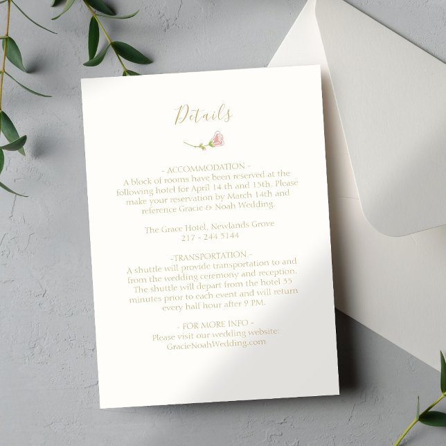 Whimsical Floral Rose & Ivory Mariage Détails (Créateur téléchargé)