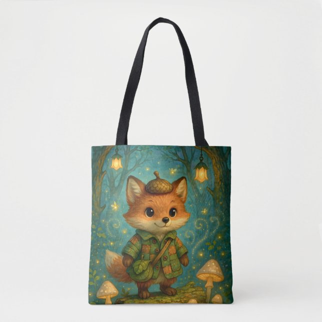 Whimsical Fox Explorer Art Tote Bag (Devant)