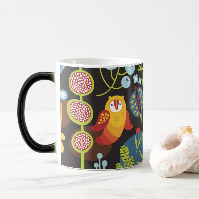 Whimsical Garden Owl Mug (Avec donut)