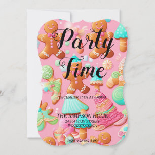 Whimsical Gingerbread Homme Noël Invitation