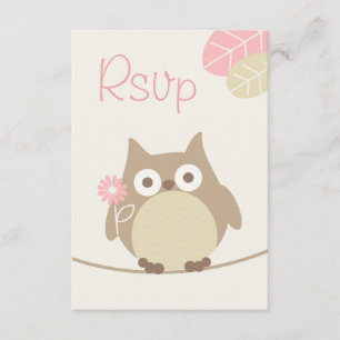 Whimsical Girl Owl Baby shower Rsvp
