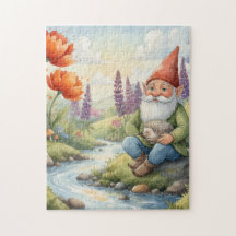 Whimsical gnome hedgehog puzzle