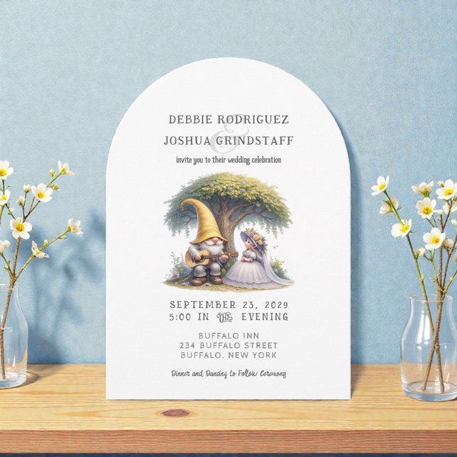 Whimsical Gnomes Fun Wedding Invitation  (Créateur téléchargé)