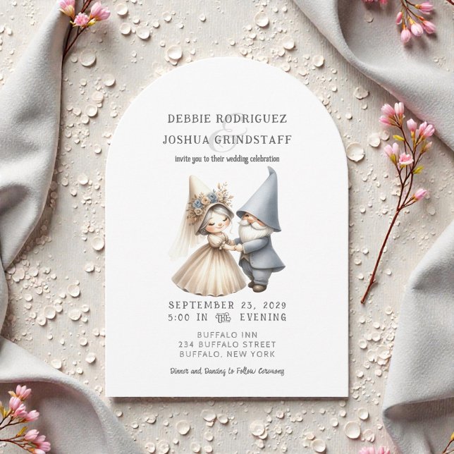 Whimsical Gnomes Fun Wedding Invitation  (Créateur téléchargé)
