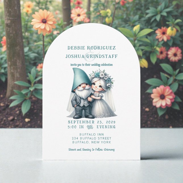 Whimsical Gnomes Fun Wedding Invitation  (Créateur téléchargé)
