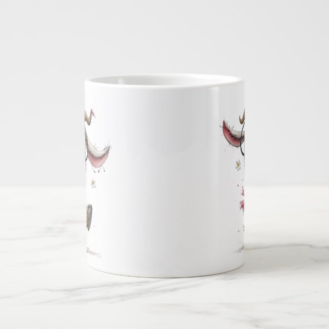 Whimsical Goat with Glasses Specialty Mug (Devant)