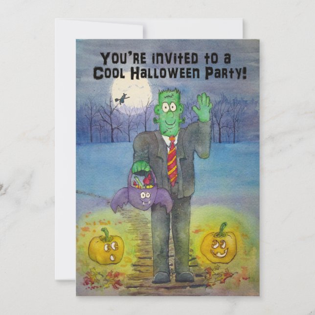Whimsical Halloween Party Invitation Invitation mi (Devant)