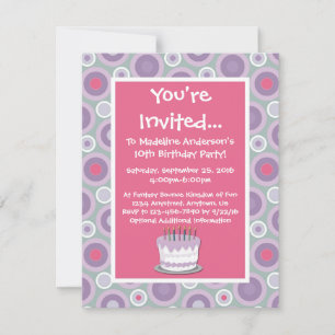 Whimsical Hoops Invitation de fête d'anniversaire