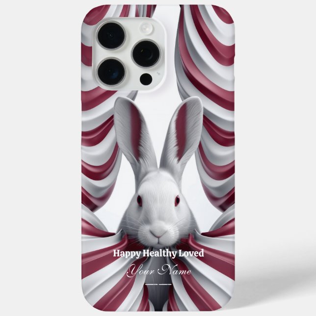Whimsical Hopper : Artual Rabbit iPhone 15 coque (Verso)