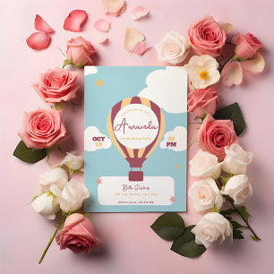 Whimsical Hot Air Balloon Invitation Anniversaire