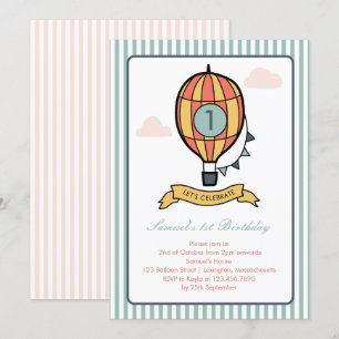 Whimsical Hot Air Balloon Premier Invitation d'ann