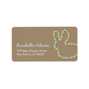 Whimsical Jigsaw Bunny Baby showers Étiquettes de