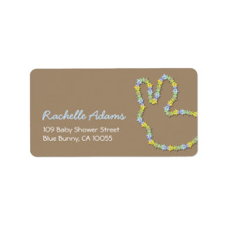 Whimsical Jigsaw Bunny Baby showers Étiquettes de