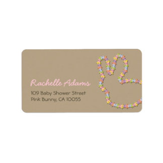 Whimsical Jigsaw Bunny Baby showers Étiquettes de 