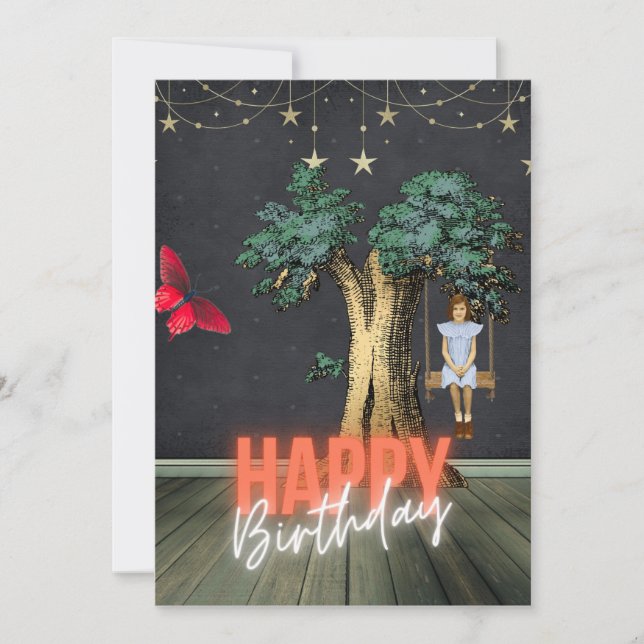 Whimsical Joyeux anniversaire Surreal Altered Art (Devant)