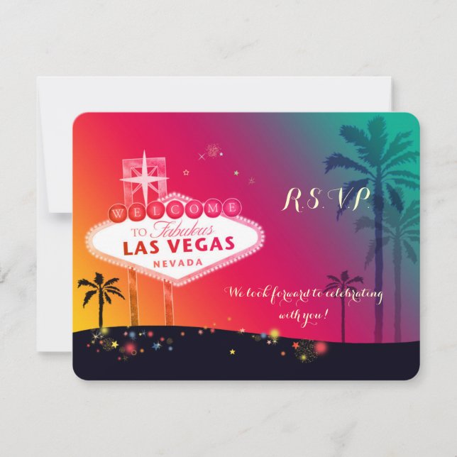 Whimsical Las Vegas Wedding RSVP (Devant)