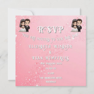 "Whimsical Light Rose Wedding Invitations Étincell