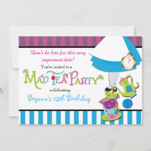 Whimsical MAD TEA PARTY CUPS Party Invitation