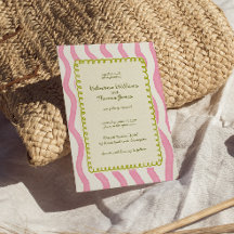 Whimsical moderne rose & Faire-part de mariage ver