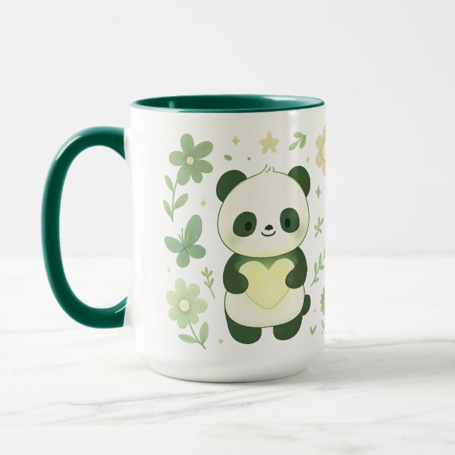    Whimsical Panda Heart Ceramic Mug (Gauche)