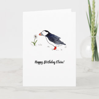 Whimsical Puffin personnalisable carte d'anniversa