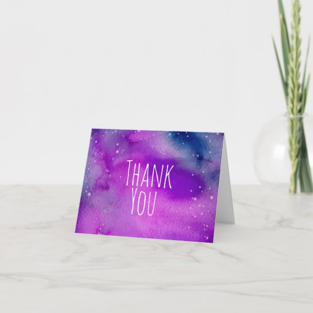 Whimsical Purple Merci Cartes (Devant)