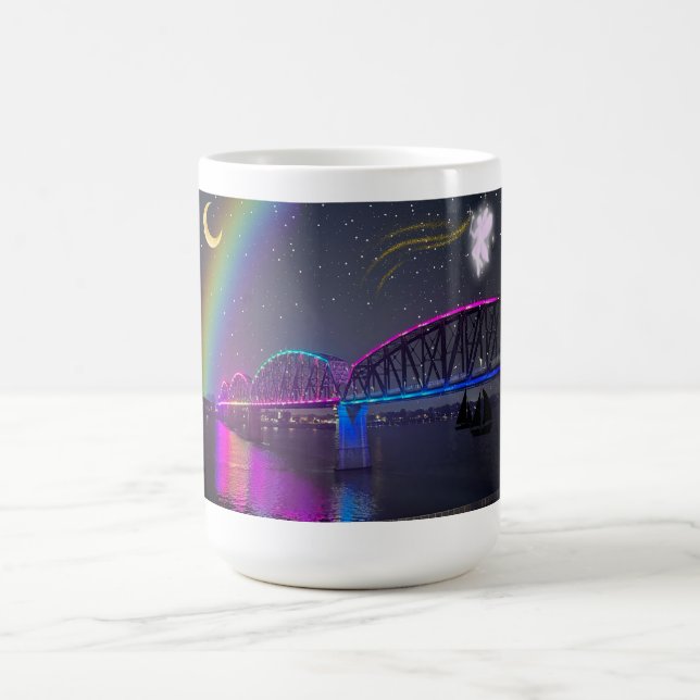 Whimsical rainbow bridge fairy Mug (Centre)
