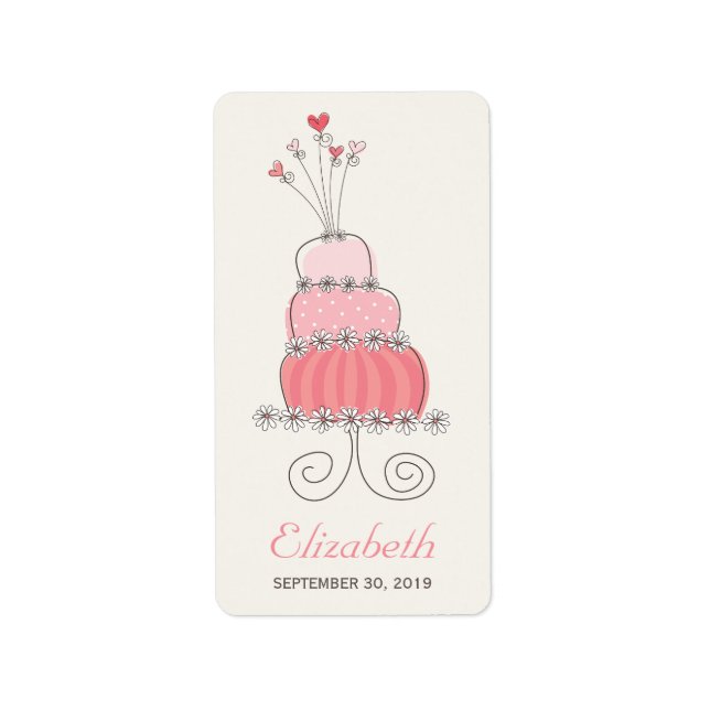 Whimsical rose Anniversaire Cake Étiquettes de la  (Devant)