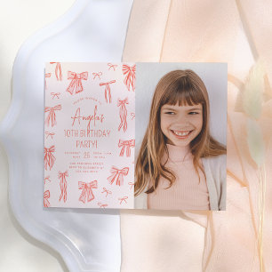 Whimsical Rose Bow Girl Photo Budget Anniversaire