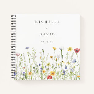 Whimsical Rustic Fleur sauvage Mariage livre d'inv