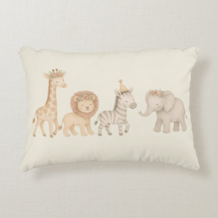 Whimsical Safari Animal Nursery Accent Coussin