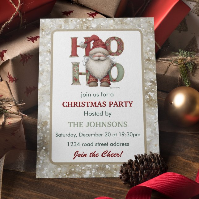 Whimsical Santa Christmas Party Invitation  (Créateur téléchargé)