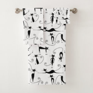 Whimsical Skinny Motif de chat noir