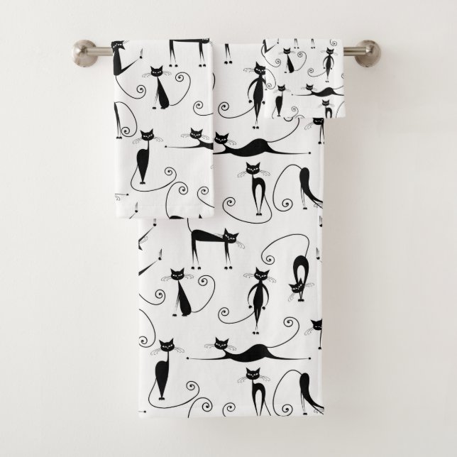 Whimsical Skinny Motif de chat noir (En situation)