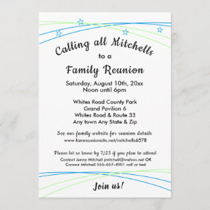 Whimsical Stars Réunion de famille ou invitation d