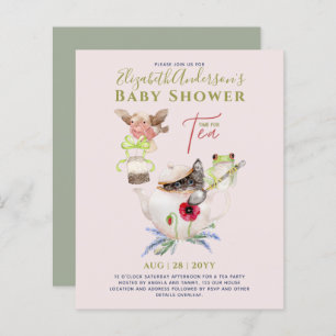 Whimsical TEA PARTY Baby shower Bois Animaux