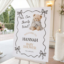Whimsical Teddy Bear Baby Shower Welcome Sign