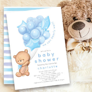 Whimsical Teddy Boys Baby shower Invitation