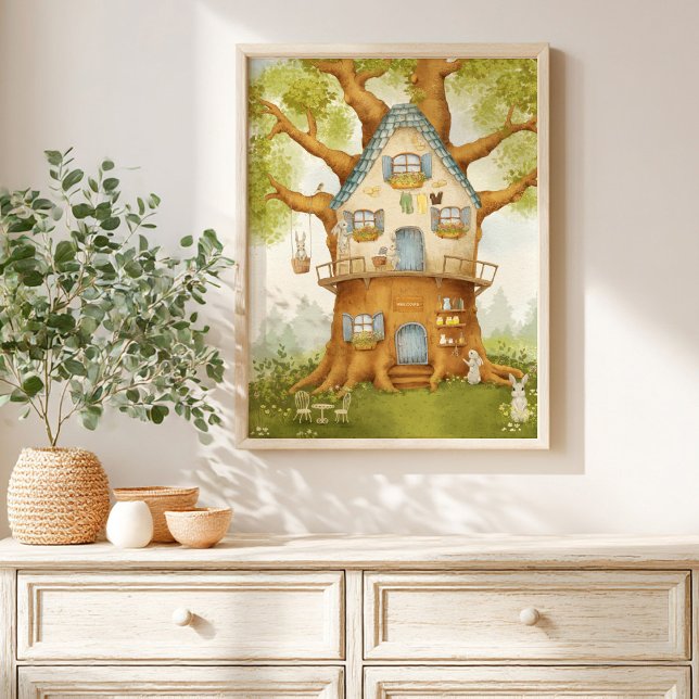  Whimsical Treehouse Storybook Poster kids (Créateur téléchargé)