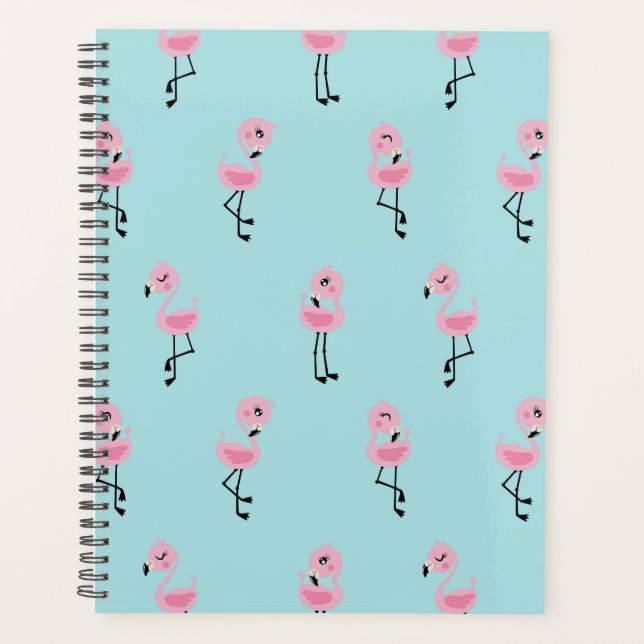 Whimsical tropical flamingos (Devant)