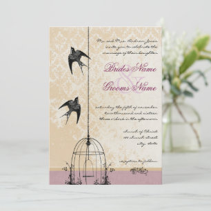 Whimsical Vintage Bird Cage Invitations de mariage
