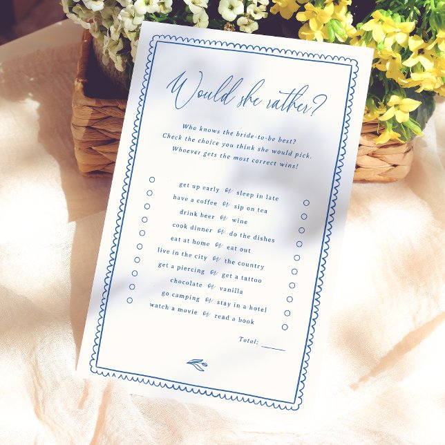 Whimsical Voudrait-Elle Plutôt Fête des mariées Je (Card Front Mock-up)