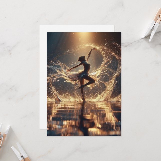 Whimsical Water Dance Party Invitation | Mermaid / (Devant/Arrière en situation)