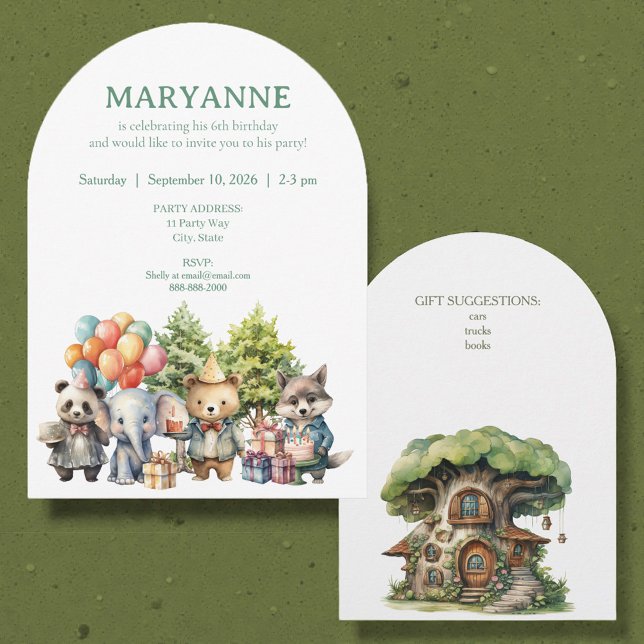 Whimsical Watercolor Forest Birthday Invitation (Créateur téléchargé)