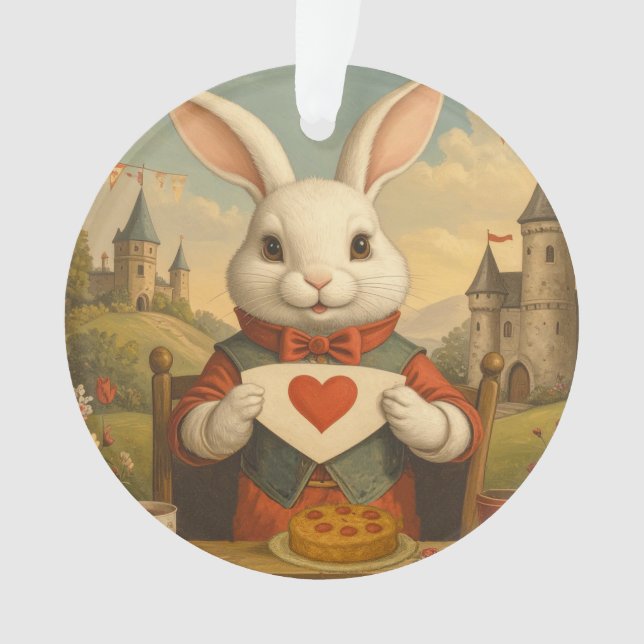 Whimsical White Rabbit Hearts Enchanted Wonderland (devant)