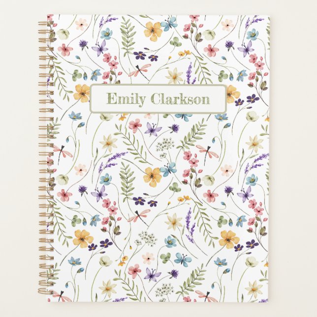 Whimsical Wildflower Bloom Colorful Spring Pattern (Devant)