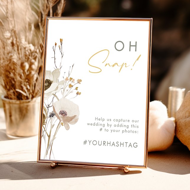 Whimsical Wildflower Oh Snap Hashtag Poster (Créateur téléchargé)