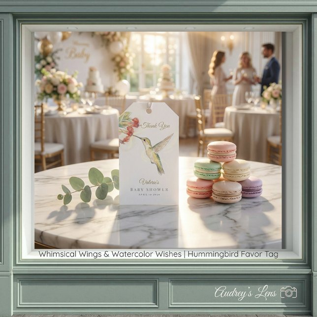 Whimsical Wings & Watercolor Wishes | Étiquette de (Whimsical Wings & Watercolor Wishes | Favor Tag)