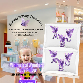 Whimsical Wonders ABC Butterfly Baby Coussin