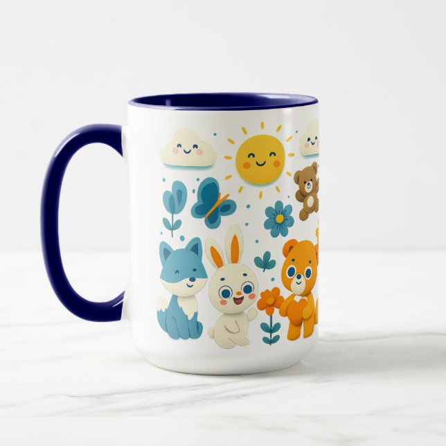 Whimsical Woodland Friends Ceramic Mug (Gauche)